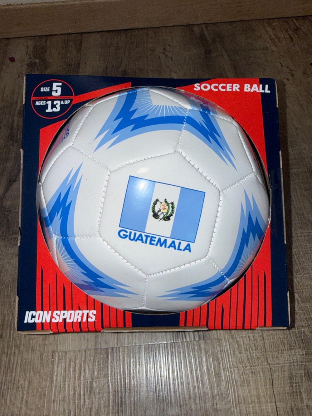 Guatemala Size 5 White & Blue Soccer Ball